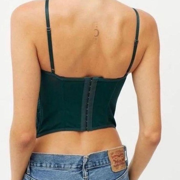 NWT Urban Outfitters Out from Under Small Dark Green Emerald Modern Love Corset - Picture 5 of 5